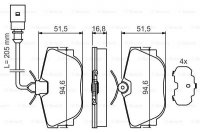 Дисковые тормозные колодки, задние Bosch 0 986 494 051
